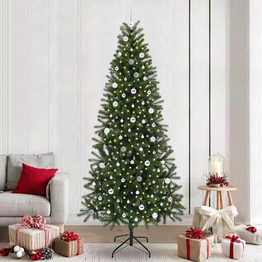 Mű karácsonyfa 300 LED-del állvánnyal Zöld 240 cm PE és PVC