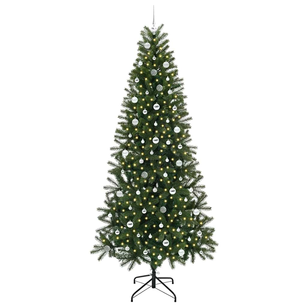 Mű karácsonyfa 300 LED-del állvánnyal Zöld 240 cm PE és PVC