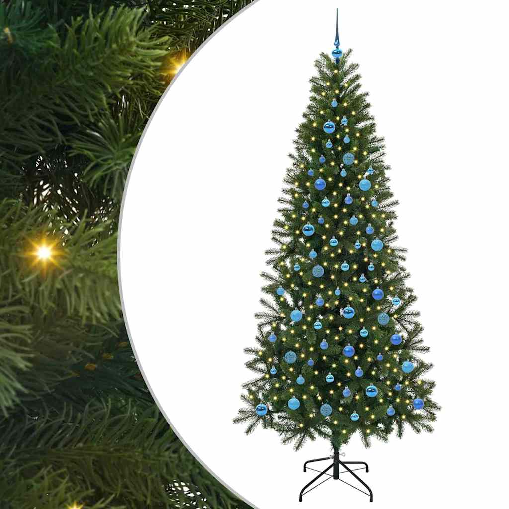 Mű karácsonyfa 300 LED-del állvánnyal Zöld 240 cm PE és PVC