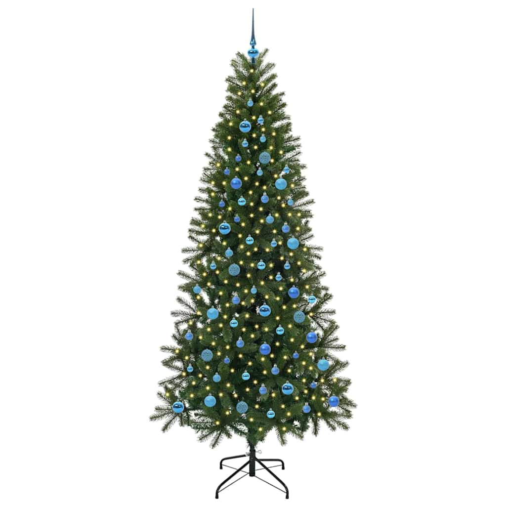 Mű karácsonyfa 300 LED-del állvánnyal Zöld 240 cm PE és PVC
