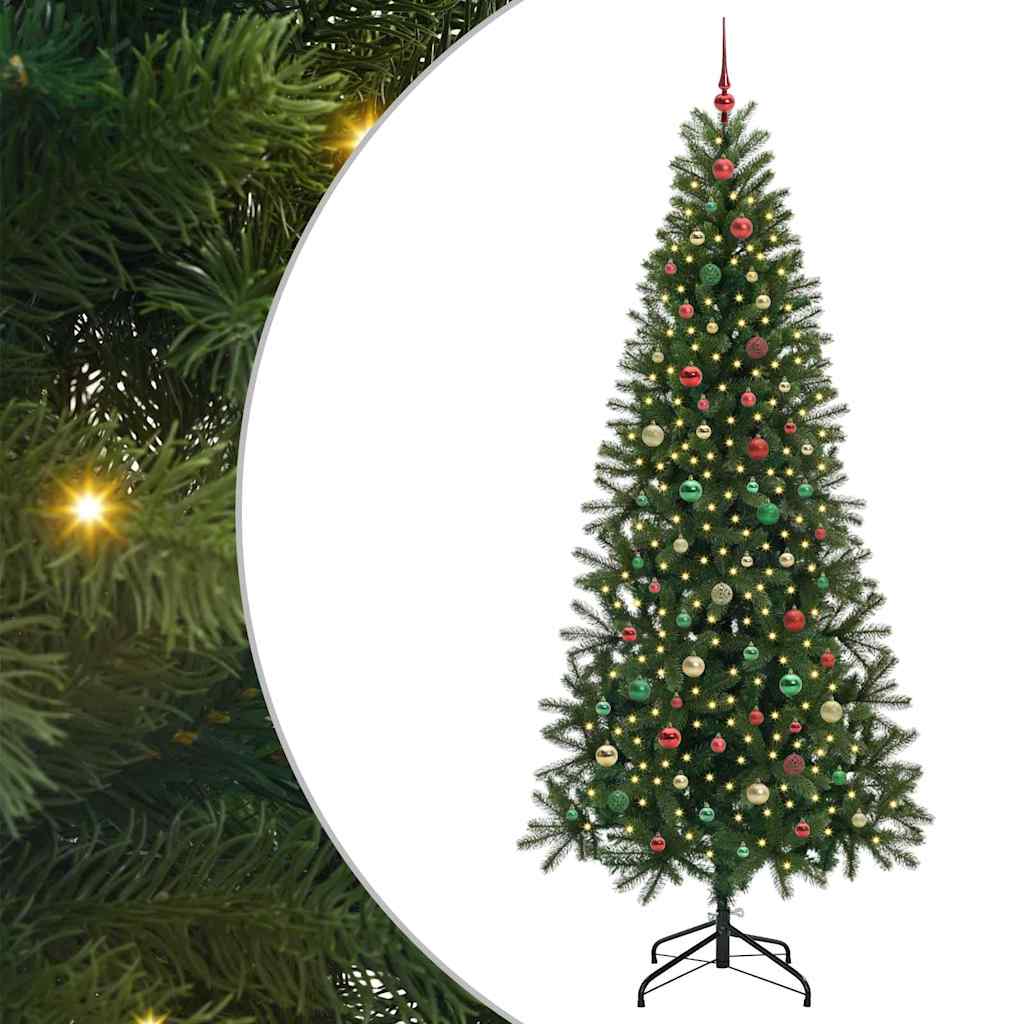 Mű karácsonyfa 300 LED-del állvánnyal Zöld 240 cm PE és PVC