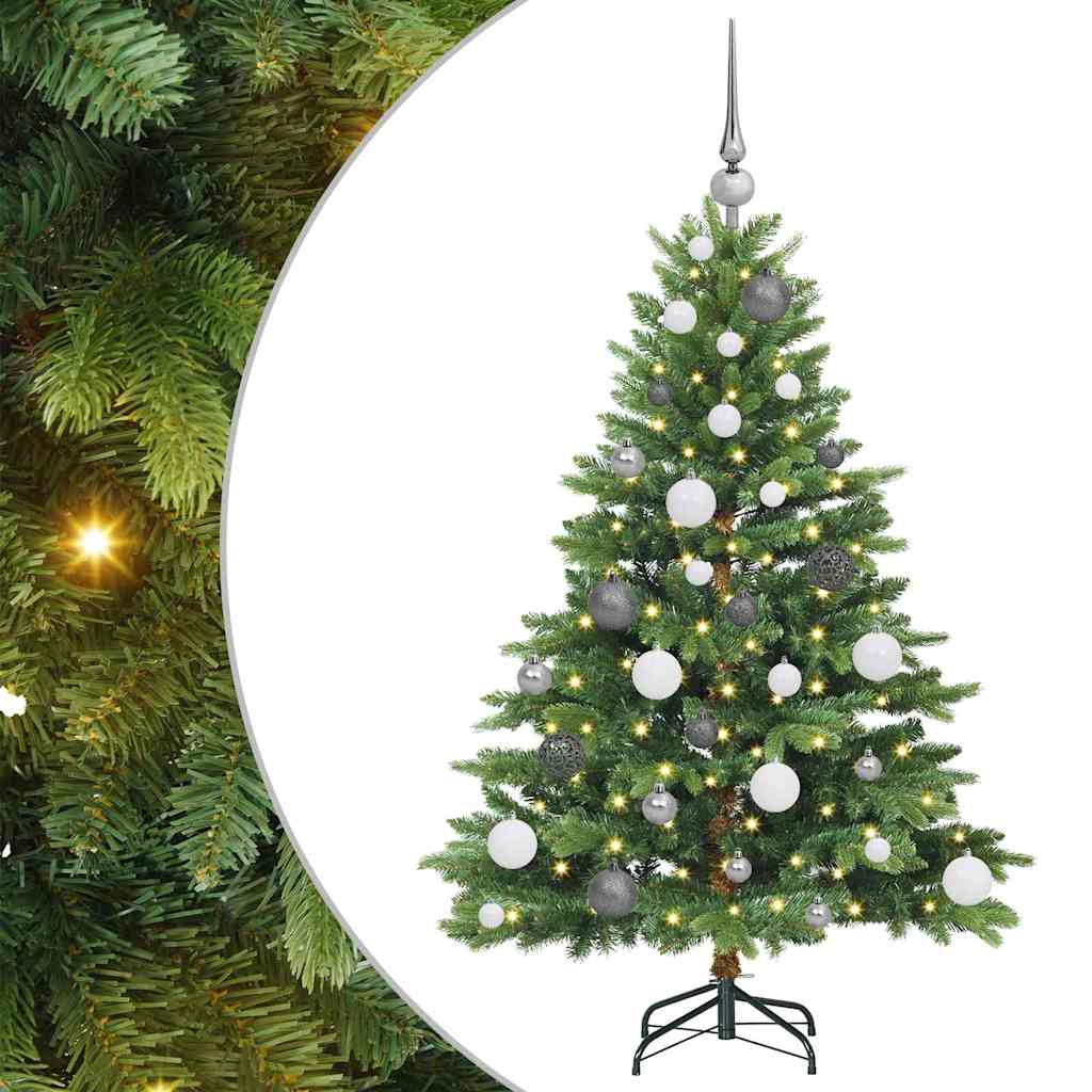 Mű karácsonyfa 150 LED-del állvánnyal Zöld 120 cm PE és PVC