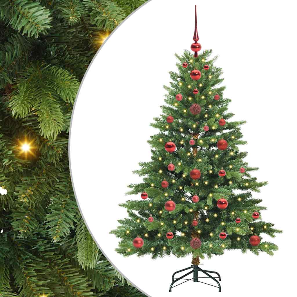 Mű karácsonyfa 150 LED-del állvánnyal Zöld 120 cm PE és PVC