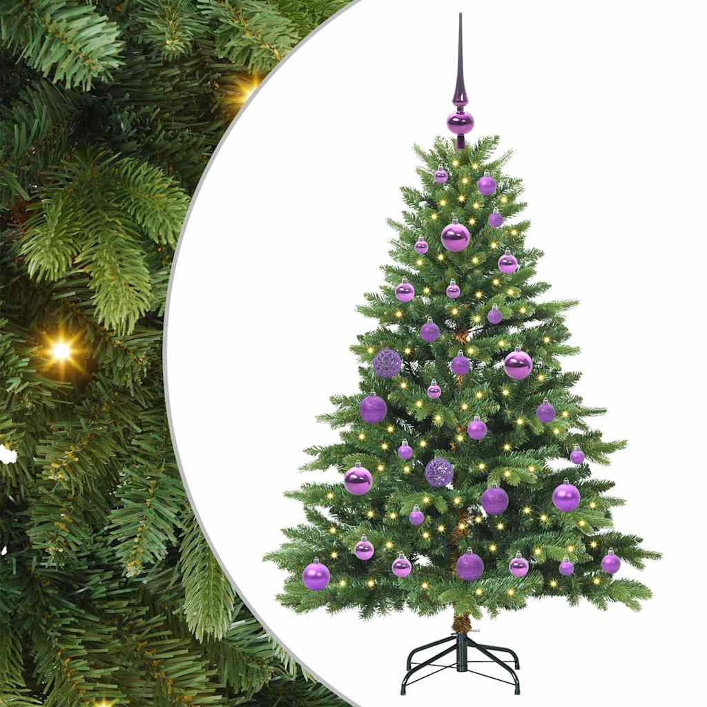 Mű karácsonyfa 150 LED-del állvánnyal Zöld 120 cm PE és PVC