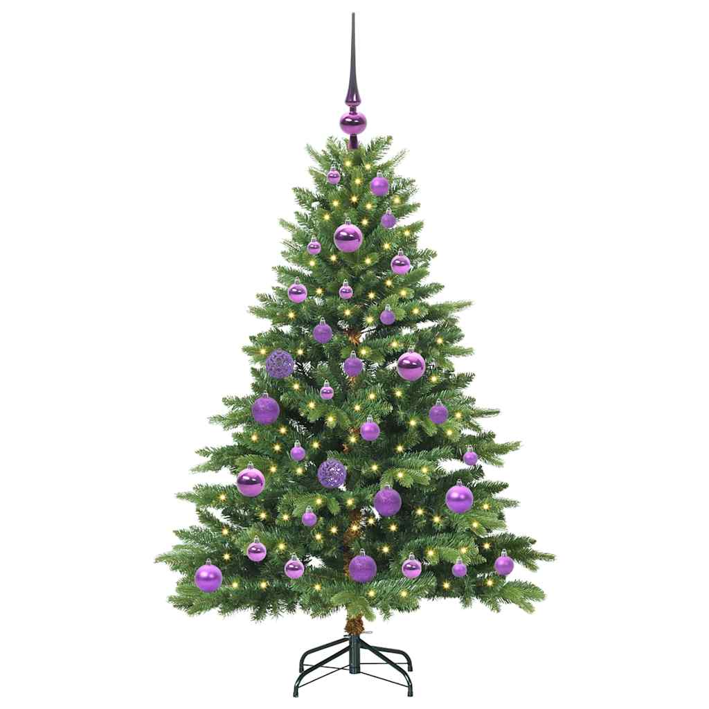 Mű karácsonyfa 150 LED-del állvánnyal Zöld 120 cm PE és PVC