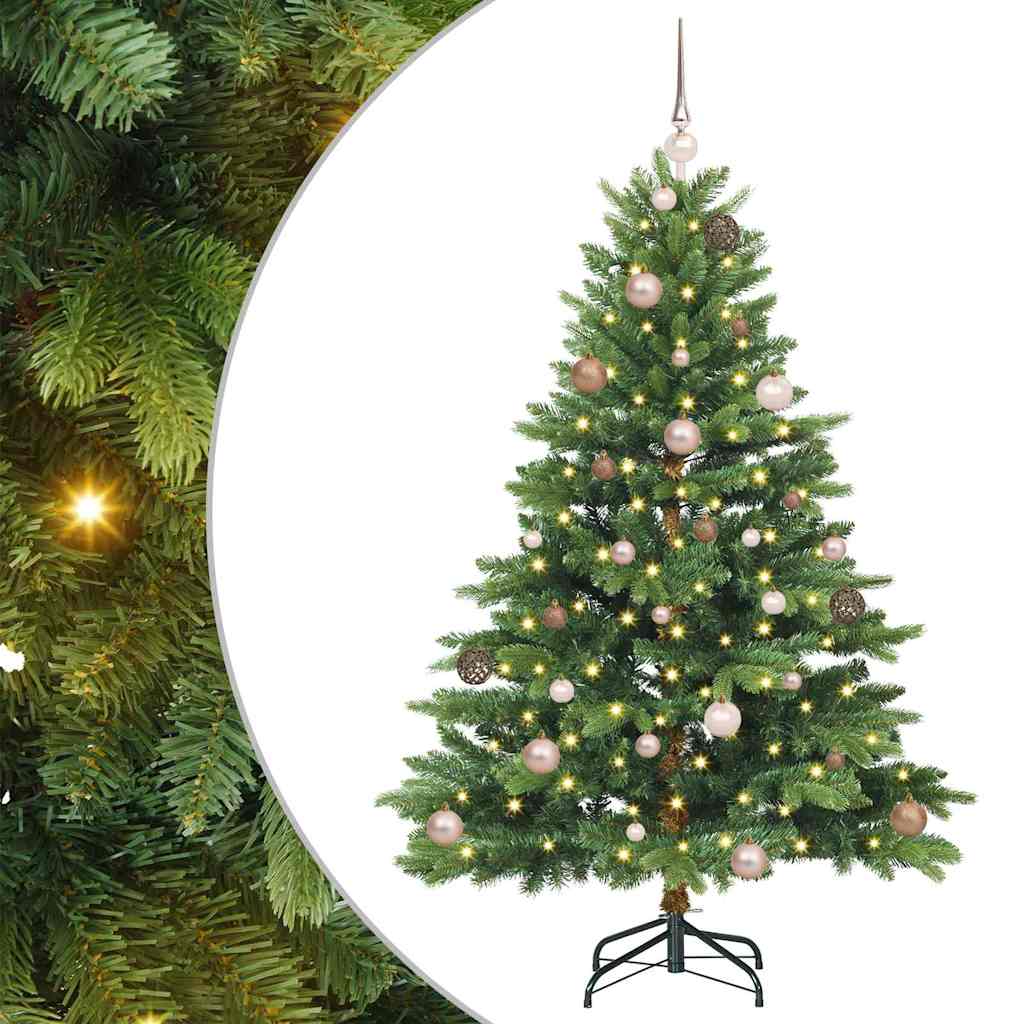 Mű karácsonyfa 150 LED-del állvánnyal Zöld 150 cm PE és PVC