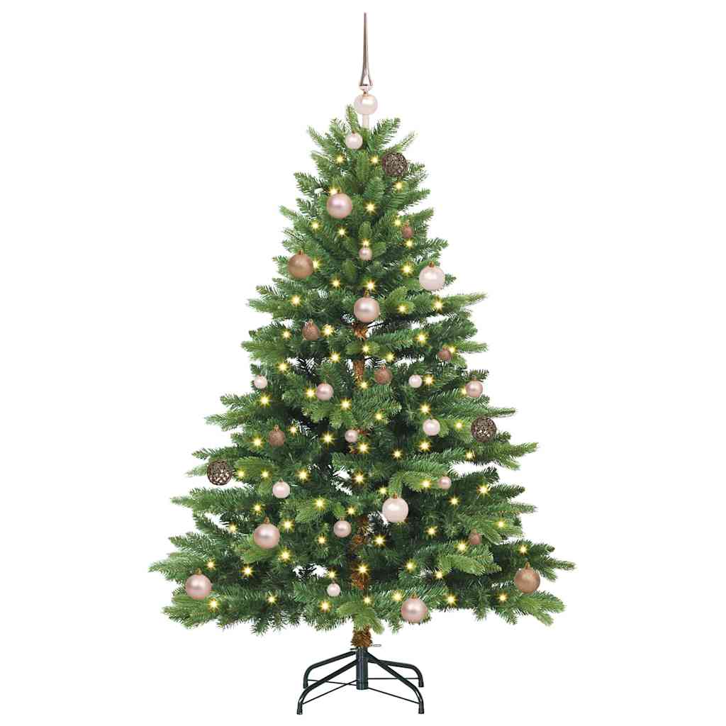 Mű karácsonyfa 150 LED-del állvánnyal Zöld 150 cm PE és PVC