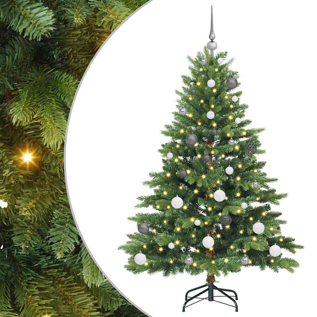 Mű karácsonyfa 150 LED-del állvánnyal Zöld 150 cm PE és PVC