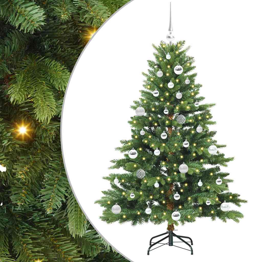 Mű karácsonyfa 150 LED-del állvánnyal Zöld 150 cm PE és PVC