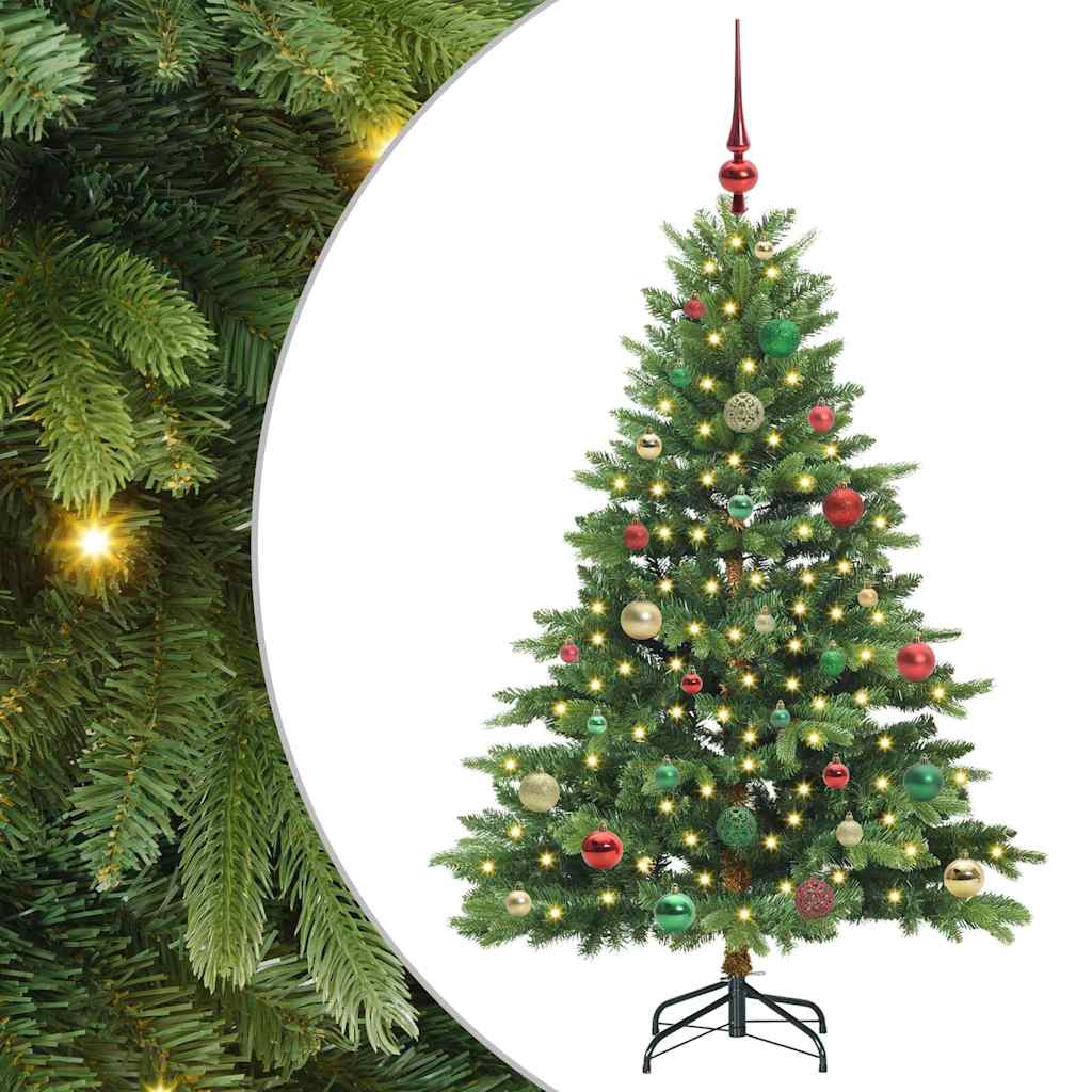 Mű karácsonyfa 150 LED-del állvánnyal Zöld 150 cm PE és PVC