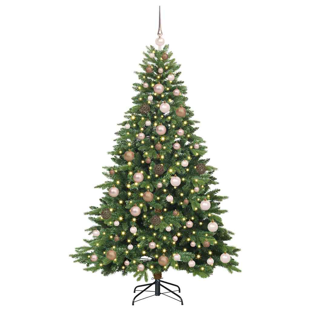 Mű karácsonyfa 300 LED-del állvánnyal Zöld 180 cm PE és PVC