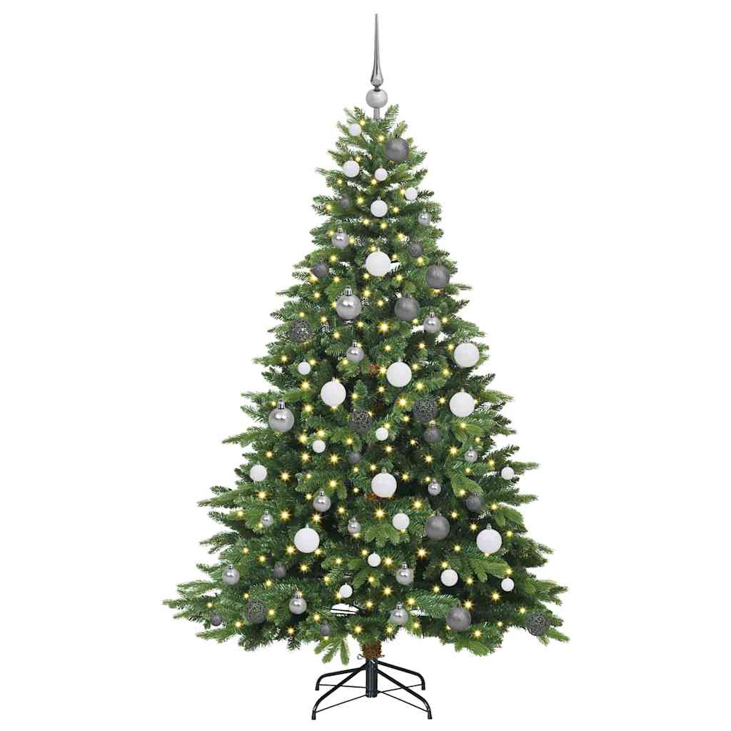 Mű karácsonyfa 300 LED-del állvánnyal Zöld 180 cm PE és PVC