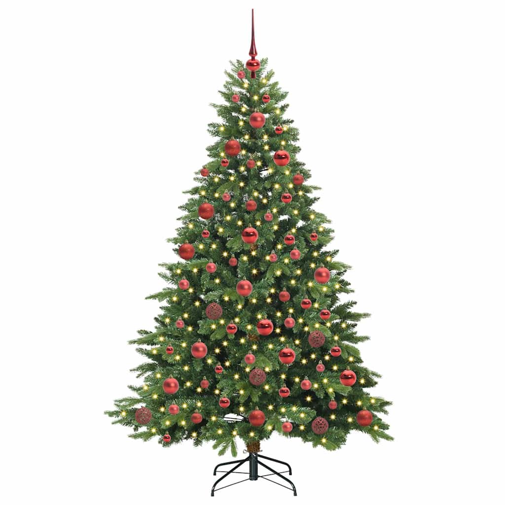 Mű karácsonyfa 300 LED-del állvánnyal Zöld 180 cm PE és PVC