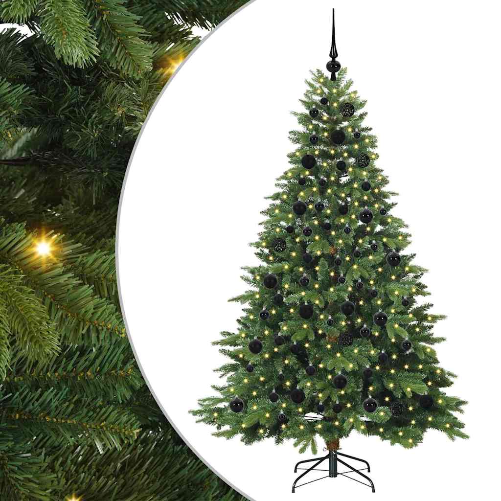 Mű karácsonyfa 300 LED-del állvánnyal Zöld 180 cm PE és PVC