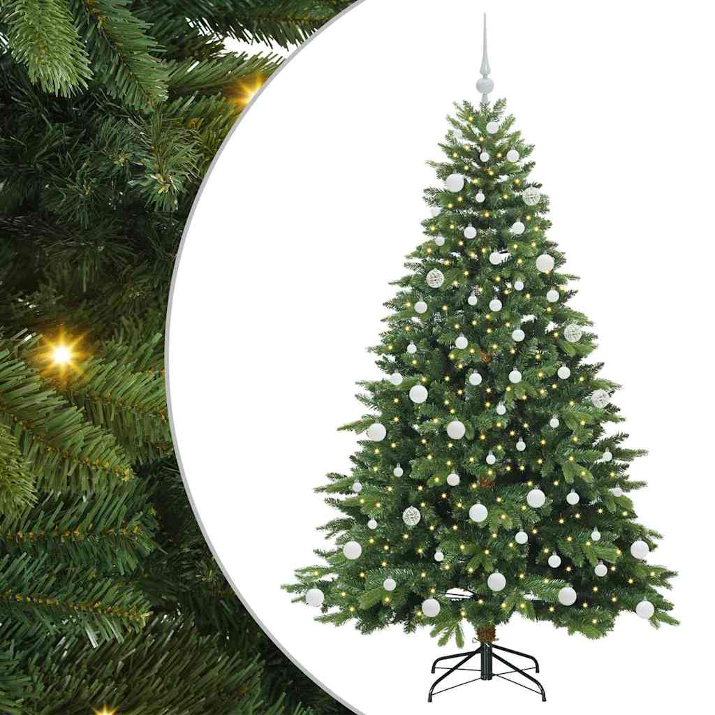 Mű karácsonyfa 300 LED-del állvánnyal Zöld 180 cm PE és PVC