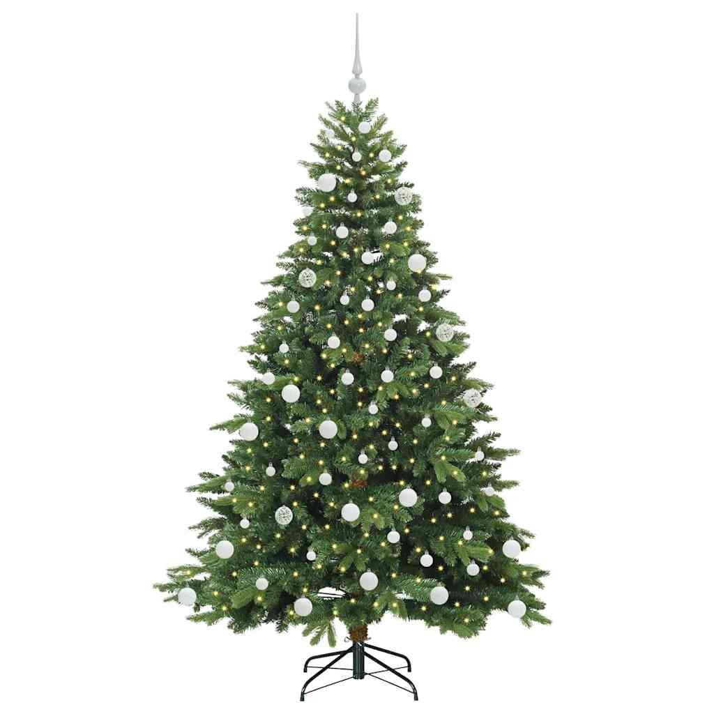 Mű karácsonyfa 300 LED-del állvánnyal Zöld 180 cm PE és PVC