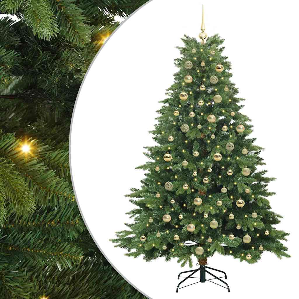 Mű karácsonyfa 300 LED-del állvánnyal Zöld 180 cm PE és PVC