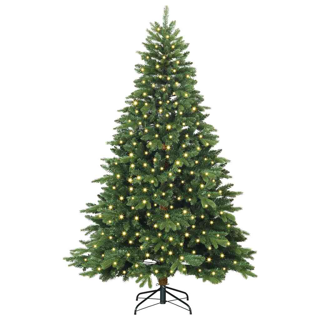 Mű karácsonyfa 300 LED-del állvánnyal Zöld 210 cm PE és PVC