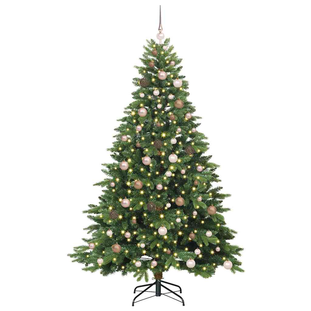 Mű karácsonyfa 300 LED-del állvánnyal Zöld 210 cm PE és PVC