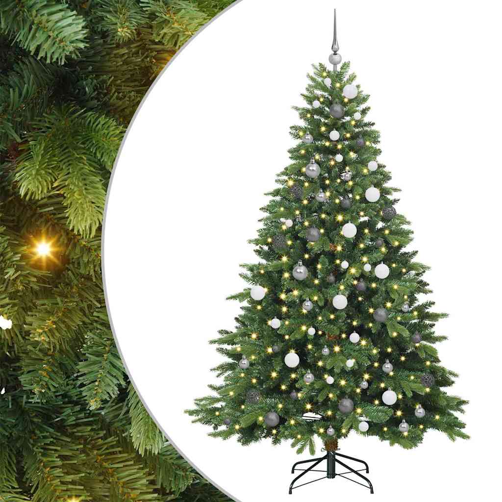 Mű karácsonyfa 300 LED-del állvánnyal Zöld 210 cm PE és PVC