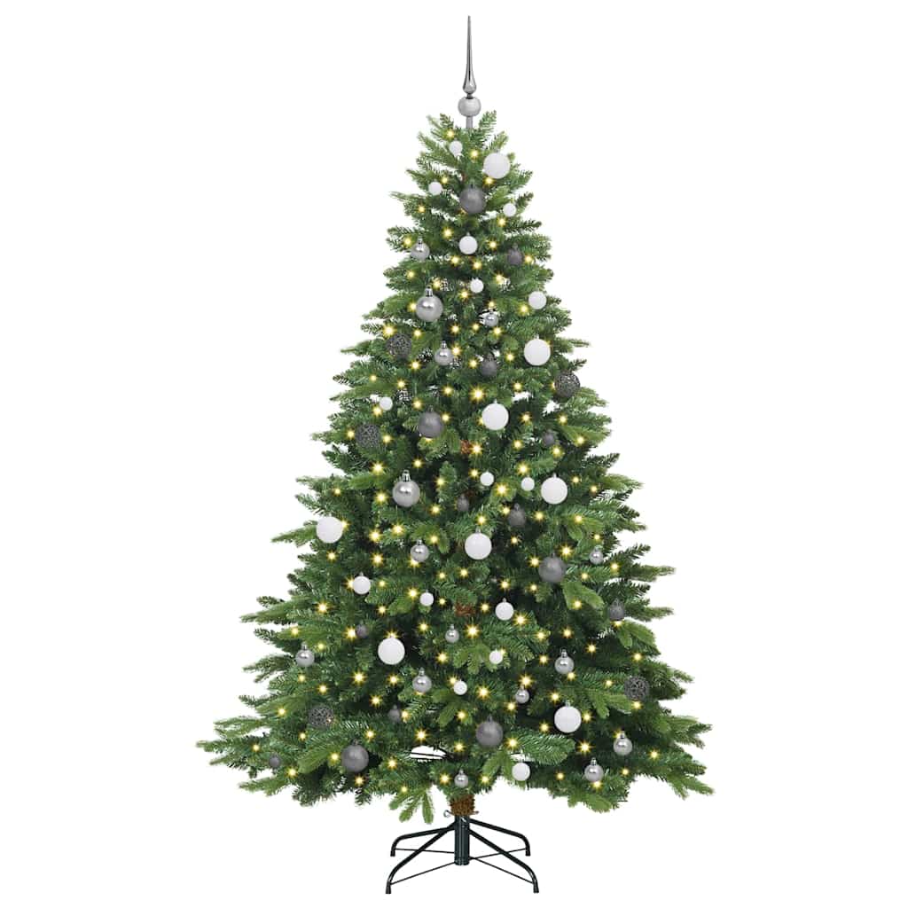 Mű karácsonyfa 300 LED-del állvánnyal Zöld 210 cm PE és PVC