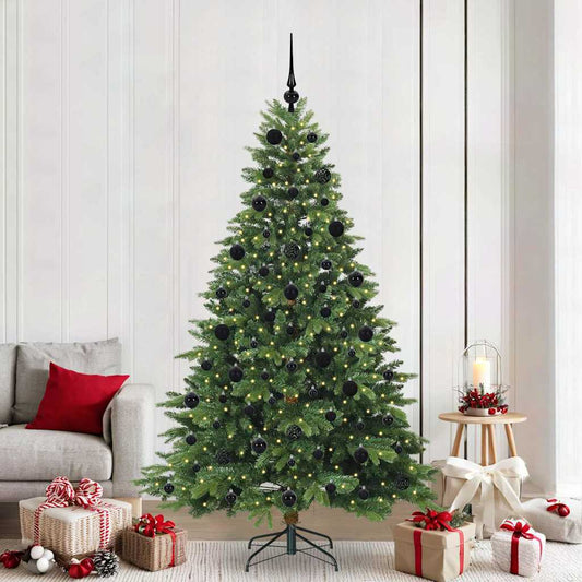 Mű karácsonyfa 300 LED-del állvánnyal Zöld 210 cm PE és PVC