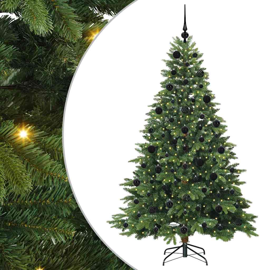 Mű karácsonyfa 300 LED-del állvánnyal Zöld 210 cm PE és PVC