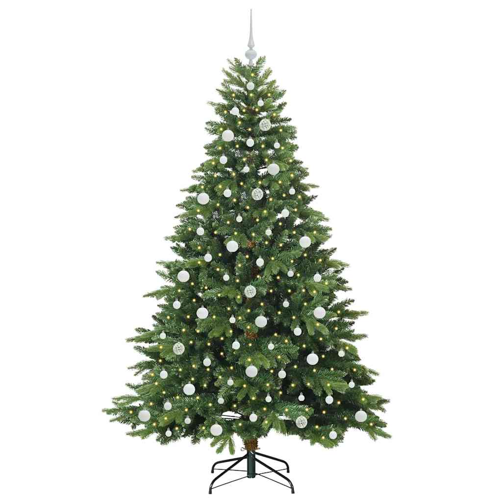 Mű karácsonyfa 300 LED-del állvánnyal Zöld 210 cm PE és PVC