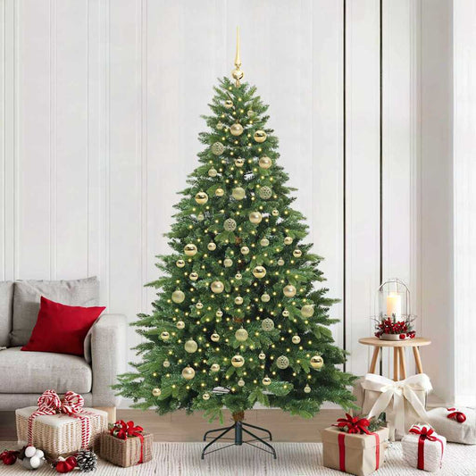 Mű karácsonyfa 300 LED-del állvánnyal Zöld 210 cm PE és PVC