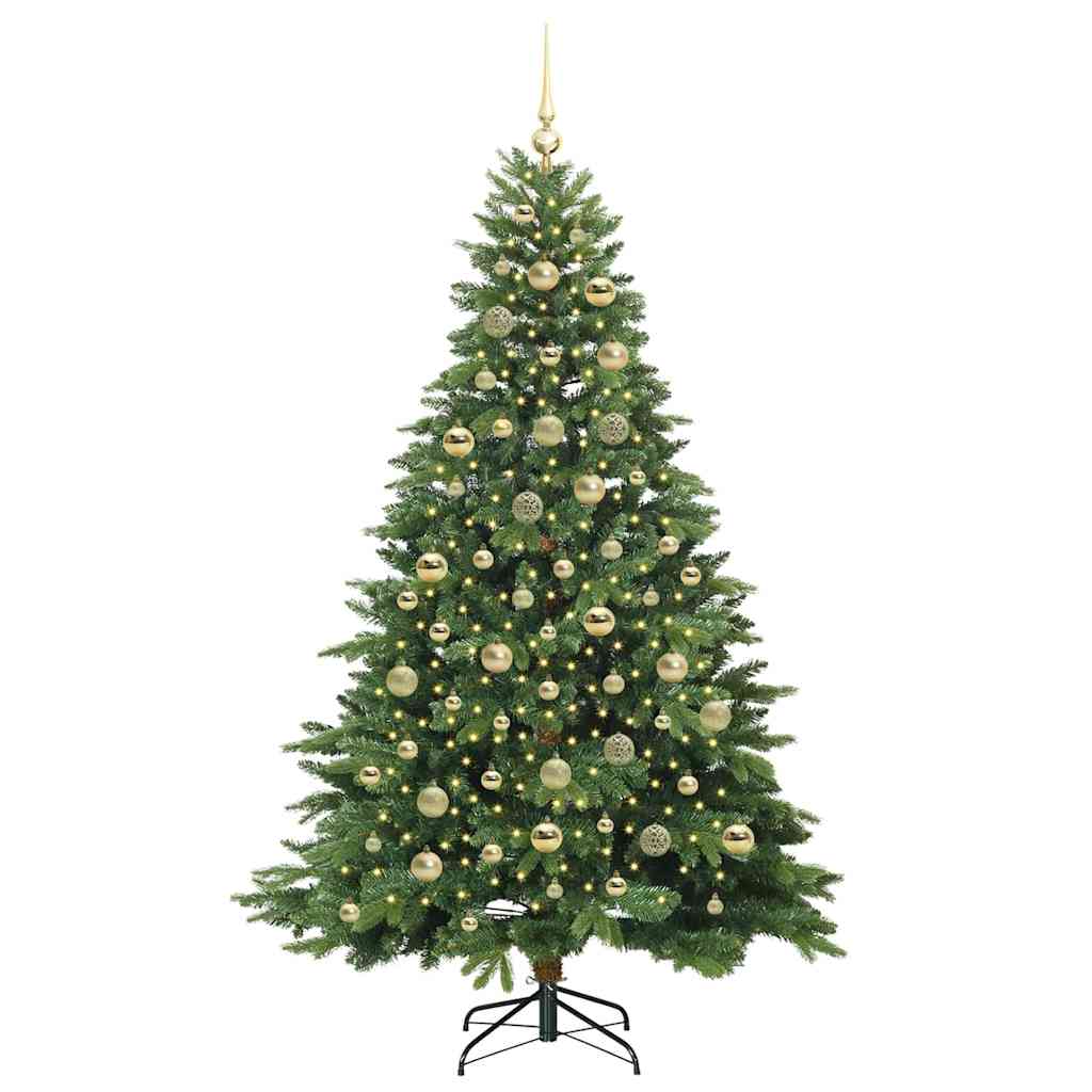 Mű karácsonyfa 300 LED-del állvánnyal Zöld 210 cm PE és PVC