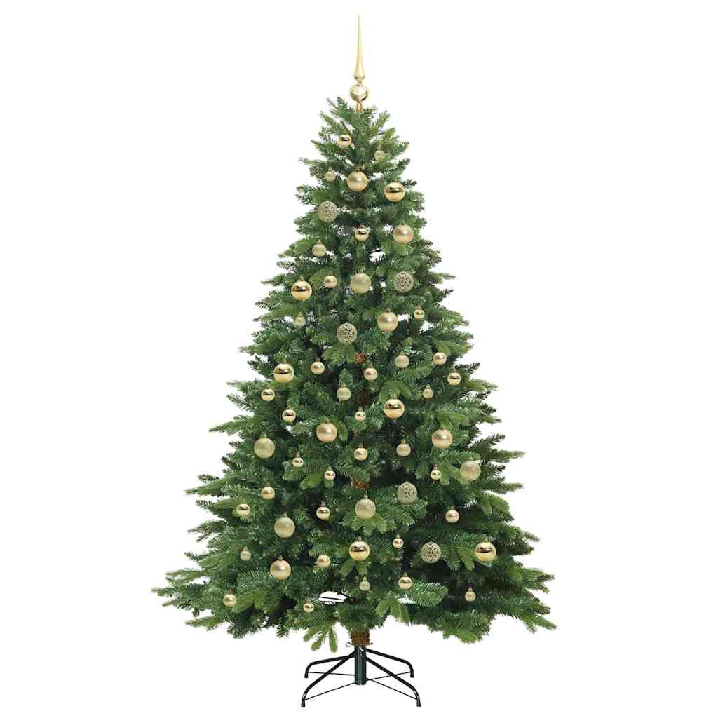 Mű karácsonyfa 300 LED-del állvánnyal Zöld 210 cm PE és PVC