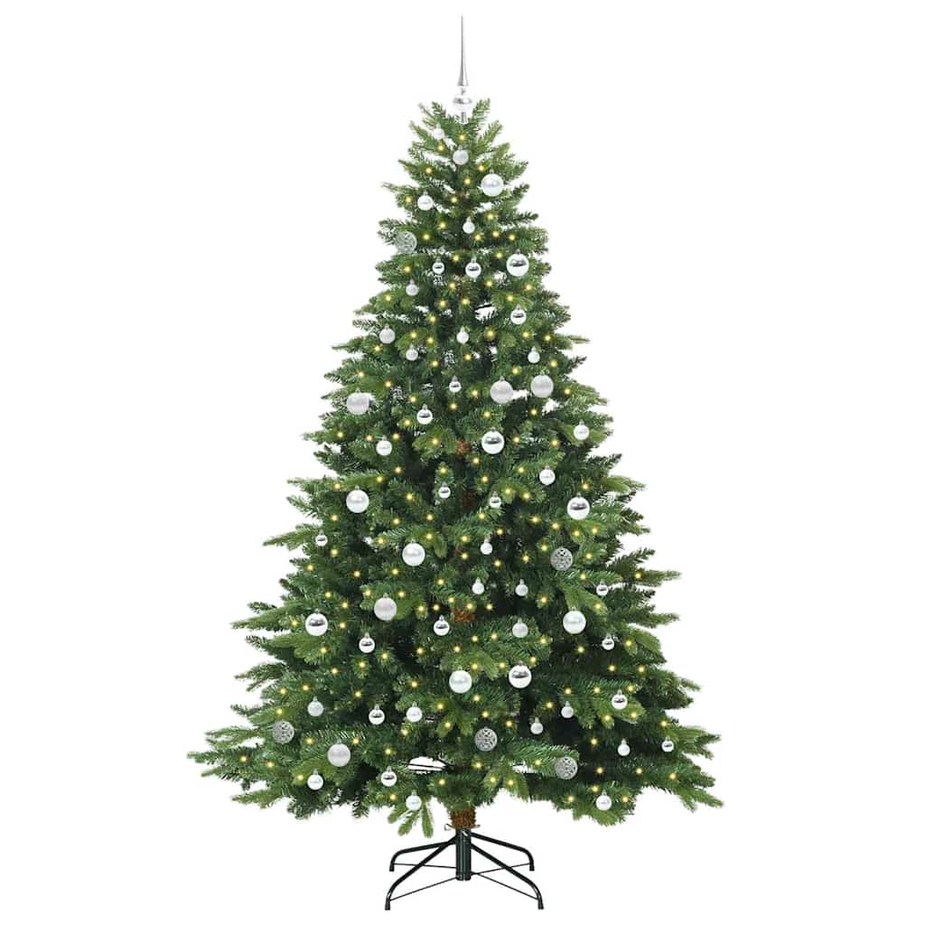 Mű karácsonyfa 300 LED-del állvánnyal Zöld 210 cm PE és PVC