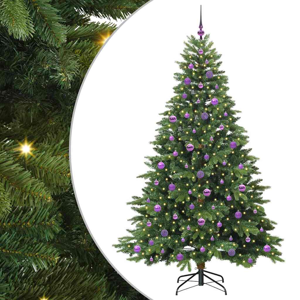 Mű karácsonyfa 300 LED-del állvánnyal Zöld 210 cm PE és PVC