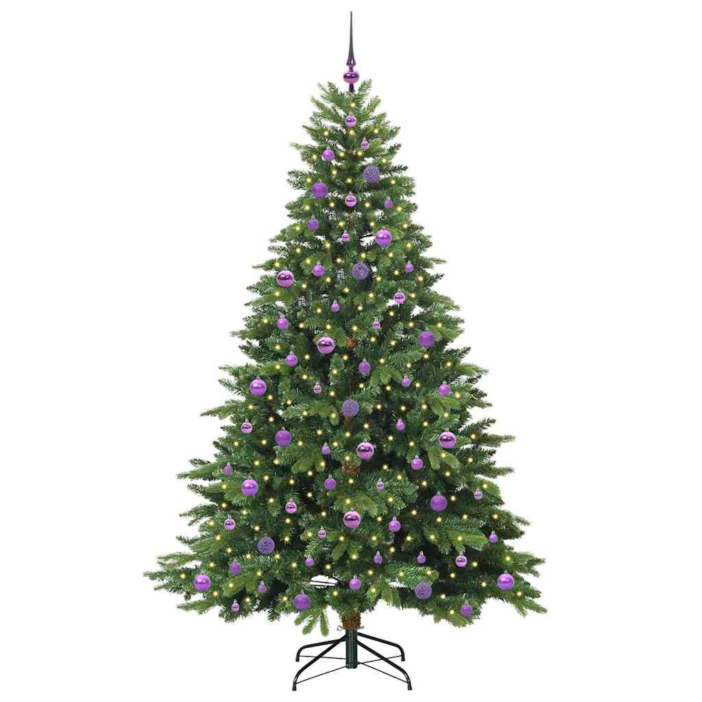 Mű karácsonyfa 300 LED-del állvánnyal Zöld 210 cm PE és PVC