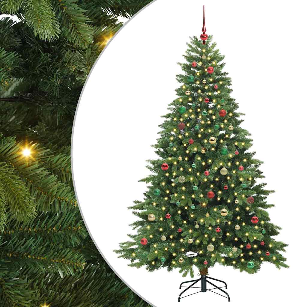 Mű karácsonyfa 300 LED-del állvánnyal Zöld 210 cm PE és PVC