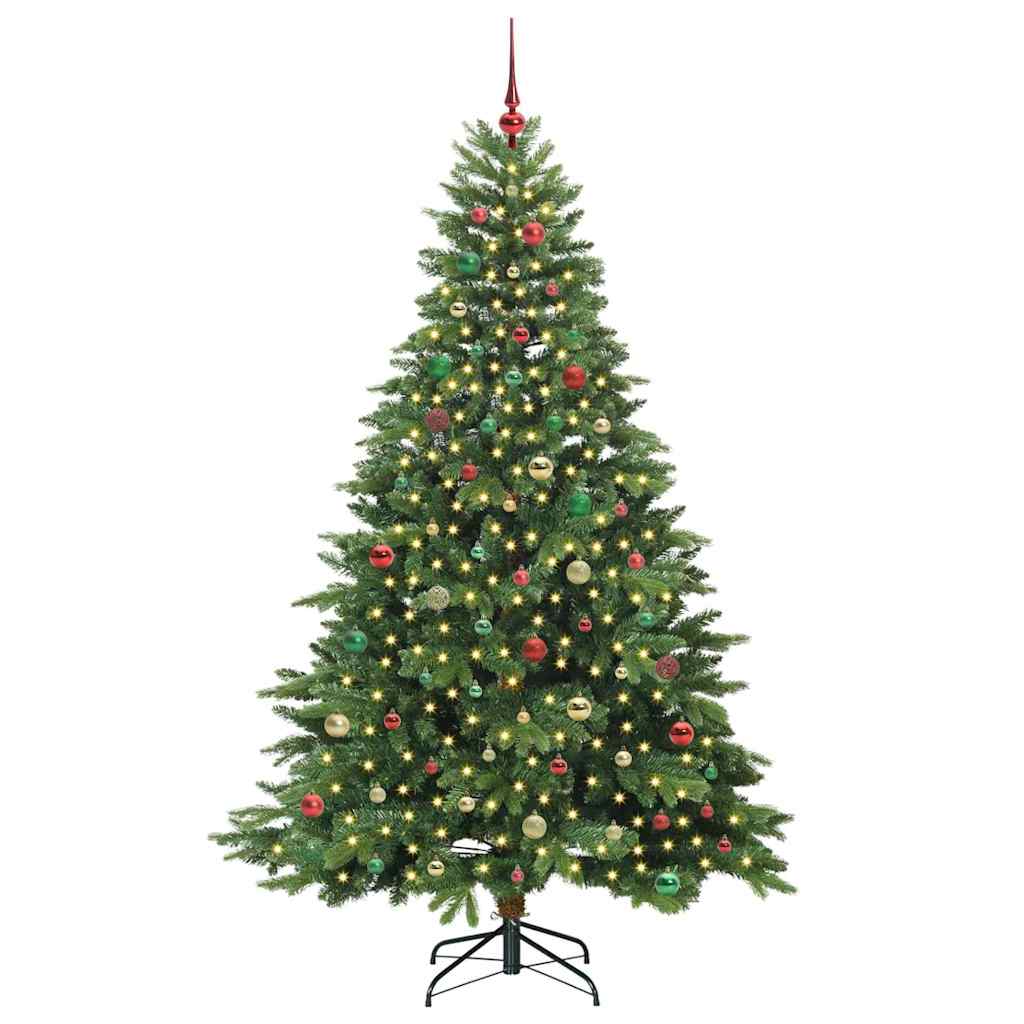 Mű karácsonyfa 300 LED-del állvánnyal Zöld 210 cm PE és PVC