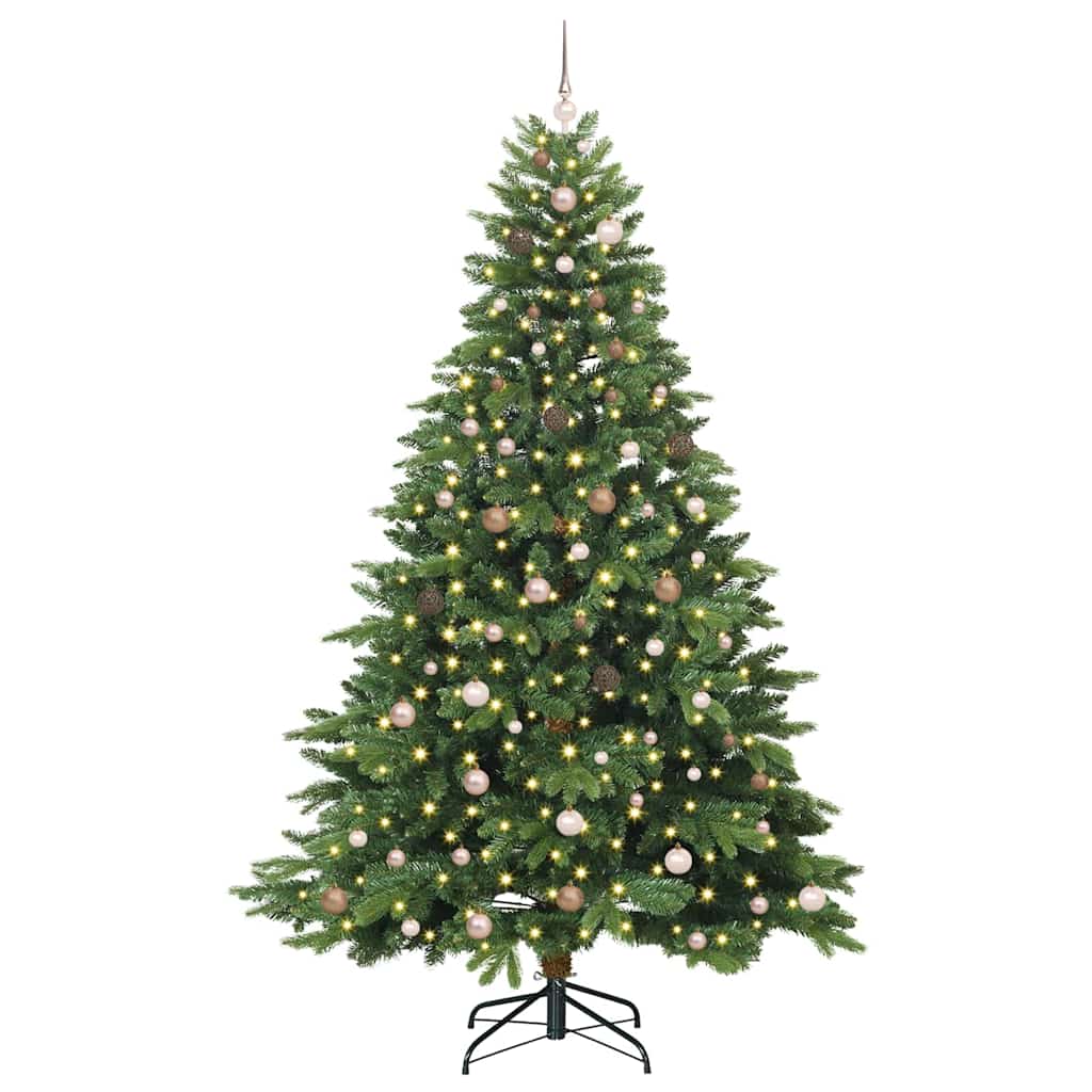 Mű karácsonyfa 300 LED-del állvánnyal Zöld 240 cm PE és PVC