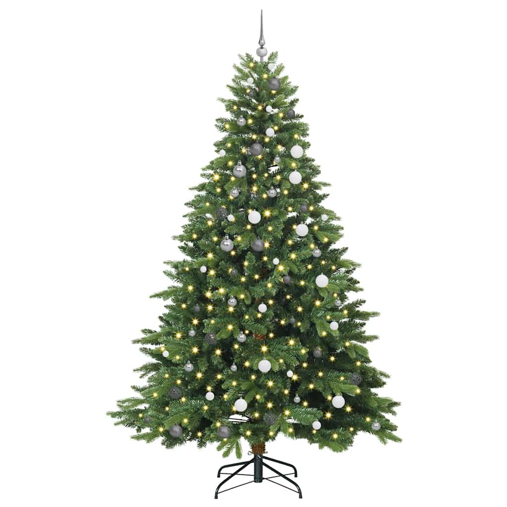 Mű karácsonyfa 300 LED-del állvánnyal Zöld 240 cm PE és PVC