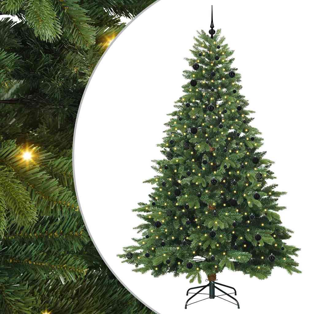 Mű karácsonyfa 300 LED-del állvánnyal Zöld 240 cm PE és PVC