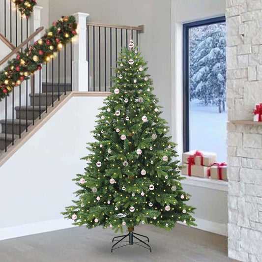 Mű karácsonyfa 300 LED-del állvánnyal Zöld 240 cm PE és PVC