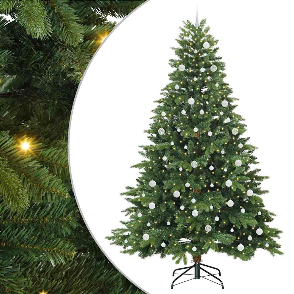 Mű karácsonyfa 300 LED-del állvánnyal Zöld 240 cm PE és PVC