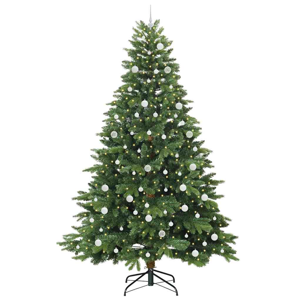 Mű karácsonyfa 300 LED-del állvánnyal Zöld 240 cm PE és PVC