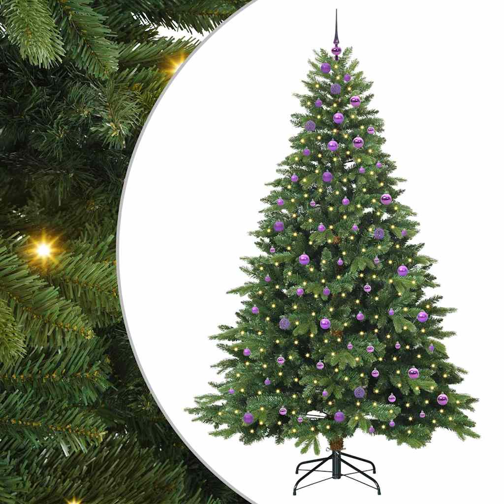 Mű karácsonyfa 300 LED-del állvánnyal Zöld 240 cm PE és PVC