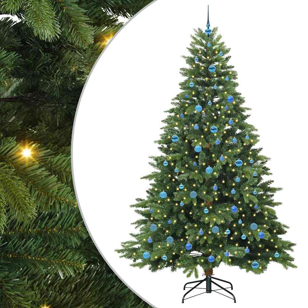 Mű karácsonyfa 300 LED-del állvánnyal Zöld 240 cm PE és PVC