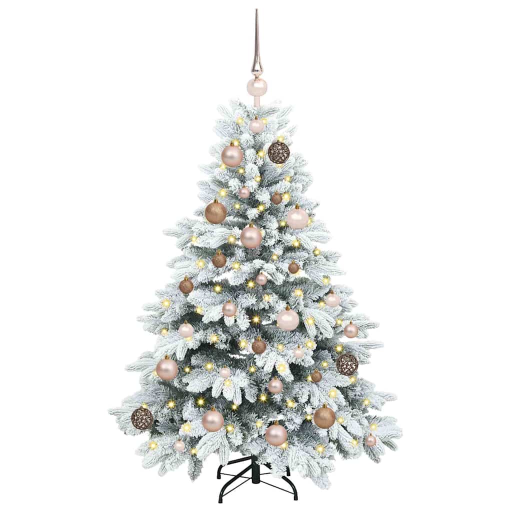 Mű karácsonyfa 150 LED-del állvánnyal Zöld 120 cm PE és PVC