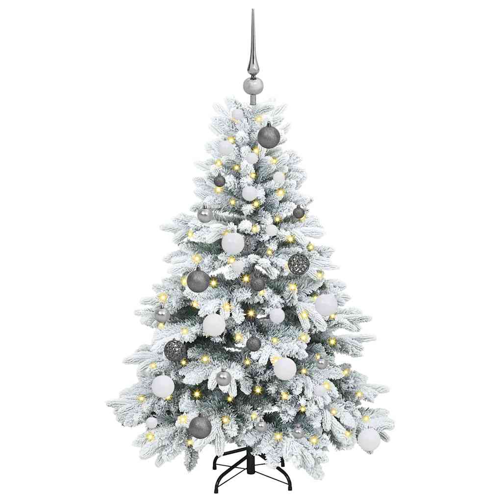 Mű karácsonyfa 150 LED-del állvánnyal Zöld 120 cm PE és PVC