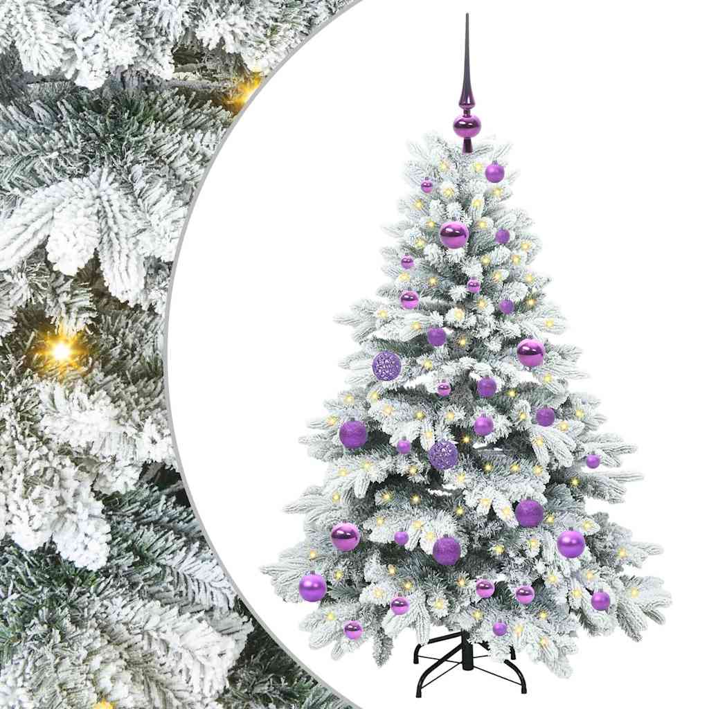 Mű karácsonyfa 150 LED-del állvánnyal Zöld 120 cm PE és PVC