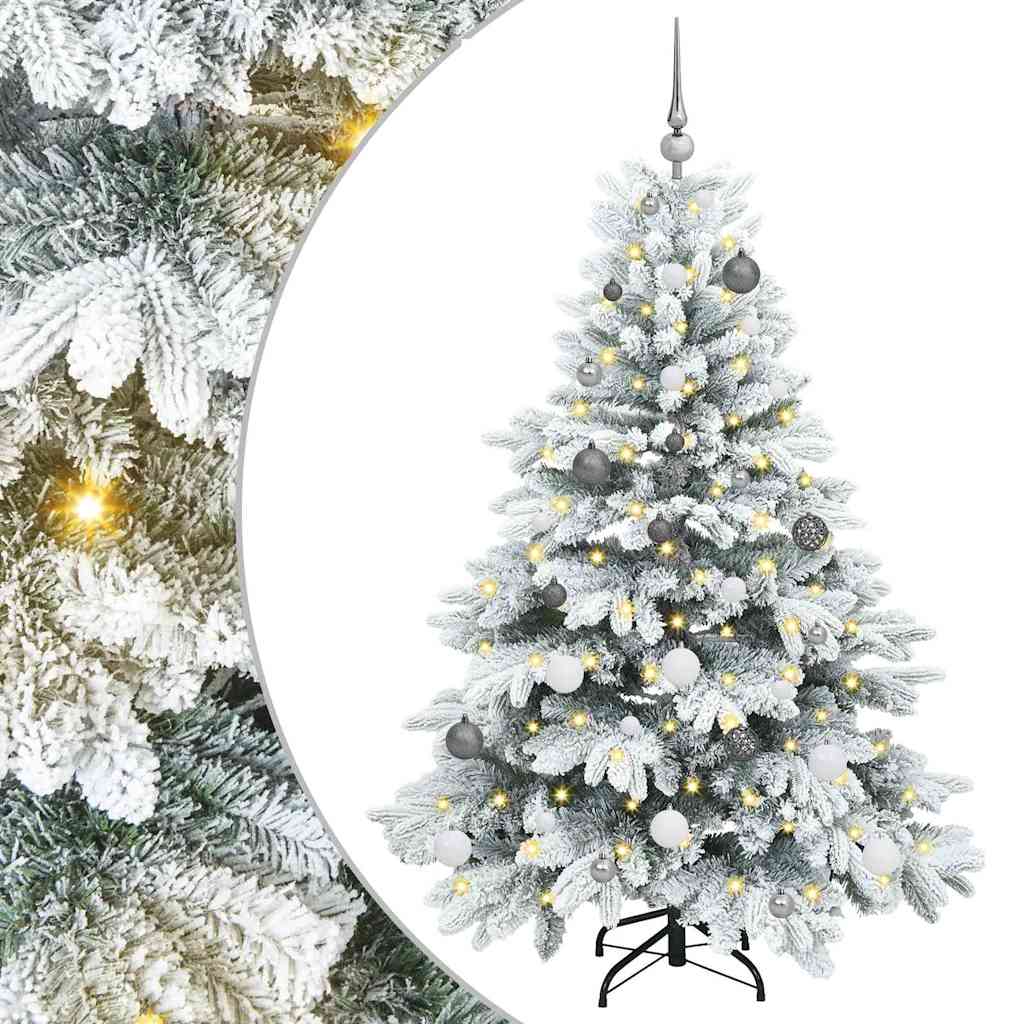 Mű karácsonyfa 150 LED-del állvánnyal Zöld 150 cm PE és PVC