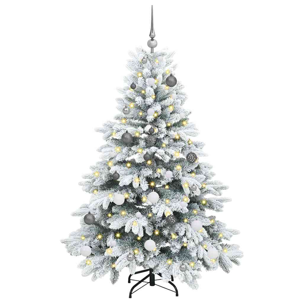 Mű karácsonyfa 150 LED-del állvánnyal Zöld 150 cm PE és PVC