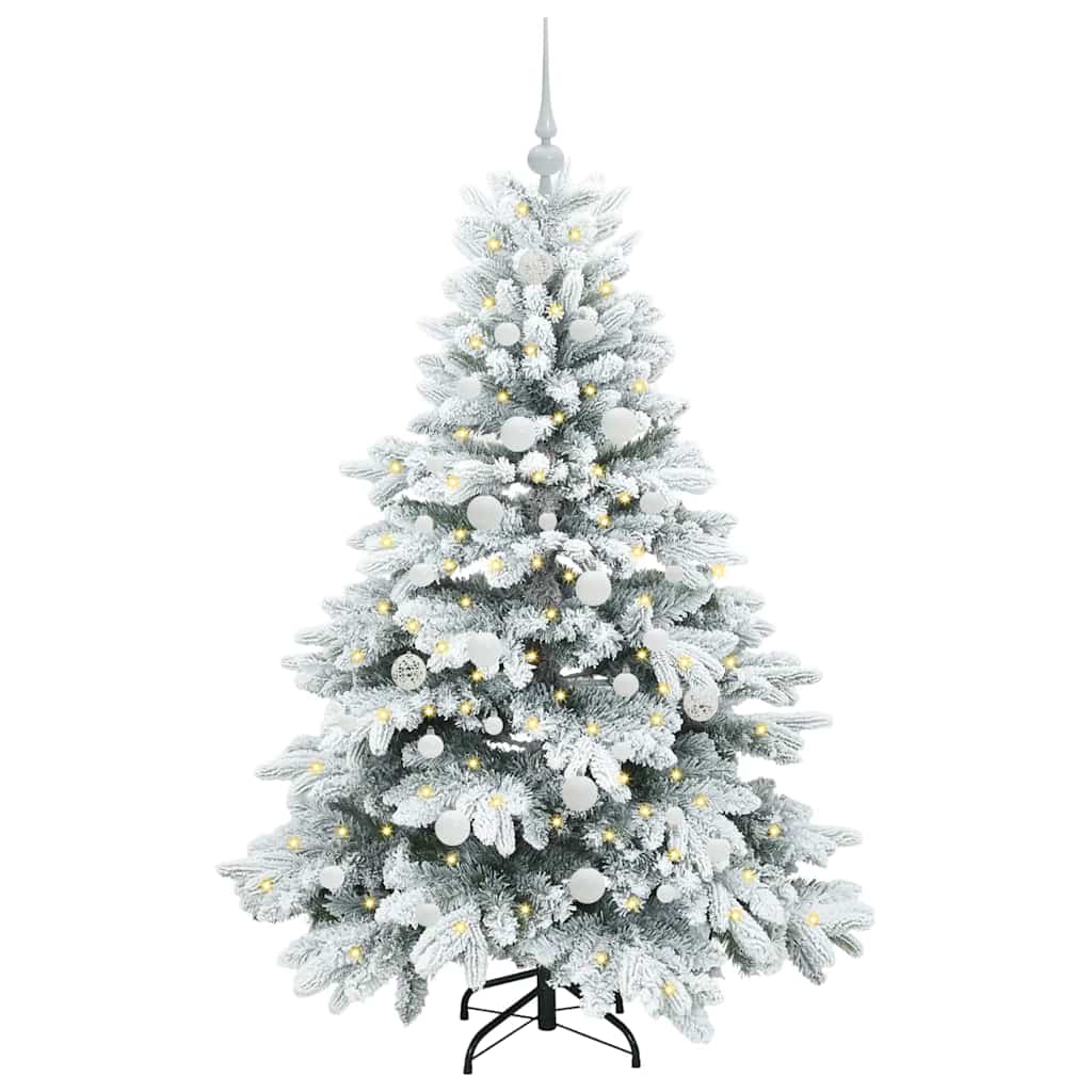Mű karácsonyfa 150 LED-del állvánnyal Zöld 150 cm PE és PVC